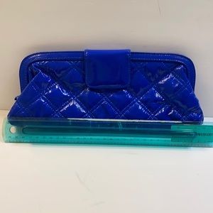 Patent leather quilted clutch